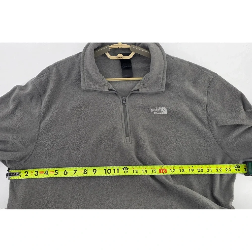 The North Face Mens XXL Pullover Gray TKA 100 Fleece Quarter Zip Hiking Layer